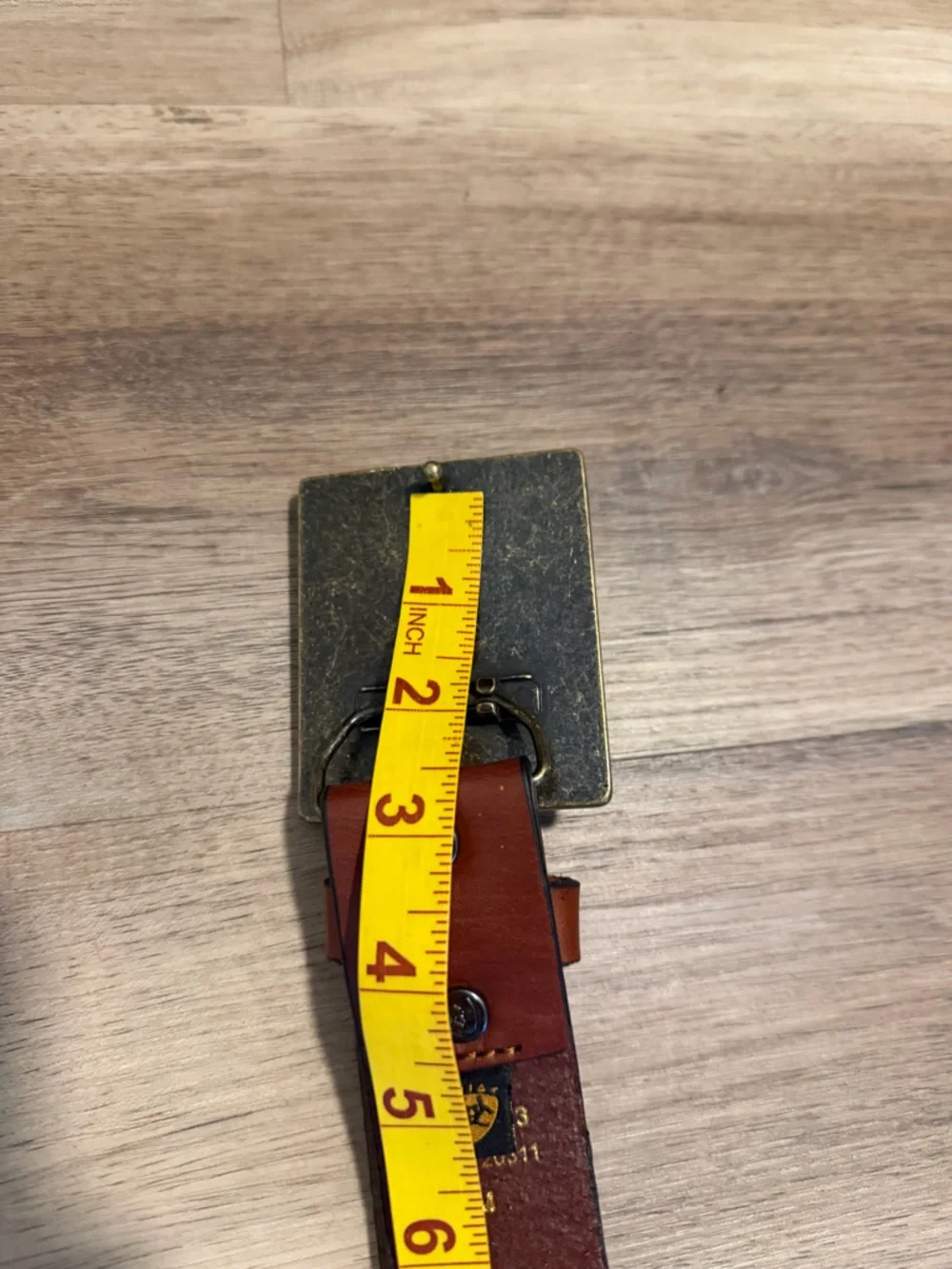 Ariat Full Grain Leather Western Belt w/ Inlay Cross & Stud Size M 33”-36”